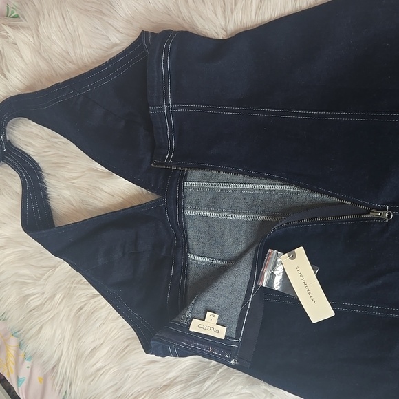 NWT Pilcro Halter Deep-V Seamed Open-Back Mini Dress - Picture 9 of 12